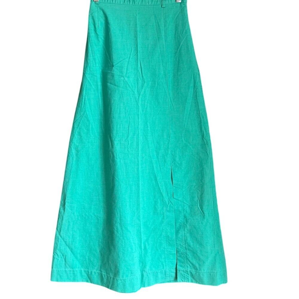 Vintage Kelly Green A-Line Maxi Skirt Sz 24 Boho Colorful 80's 90's Summer Chic